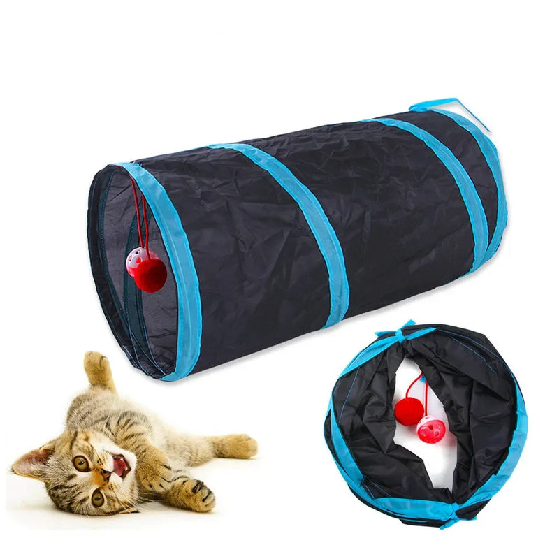 Túnel dobrável para gatos, suprimentos para animais de estimação, túnel de brincar, brinquedo para gatos, barril de perfuração respirável para papel alto interno