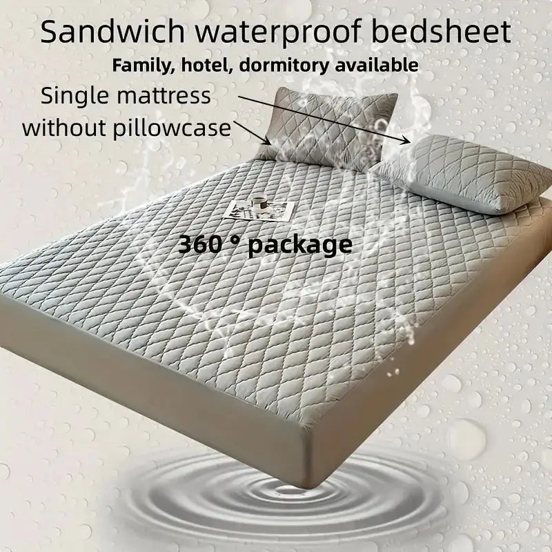 Waterproof Mattress Cover Anti-mites Soft Comfortable Breathable Bed Fitted Sheet Not Including Pillowcase