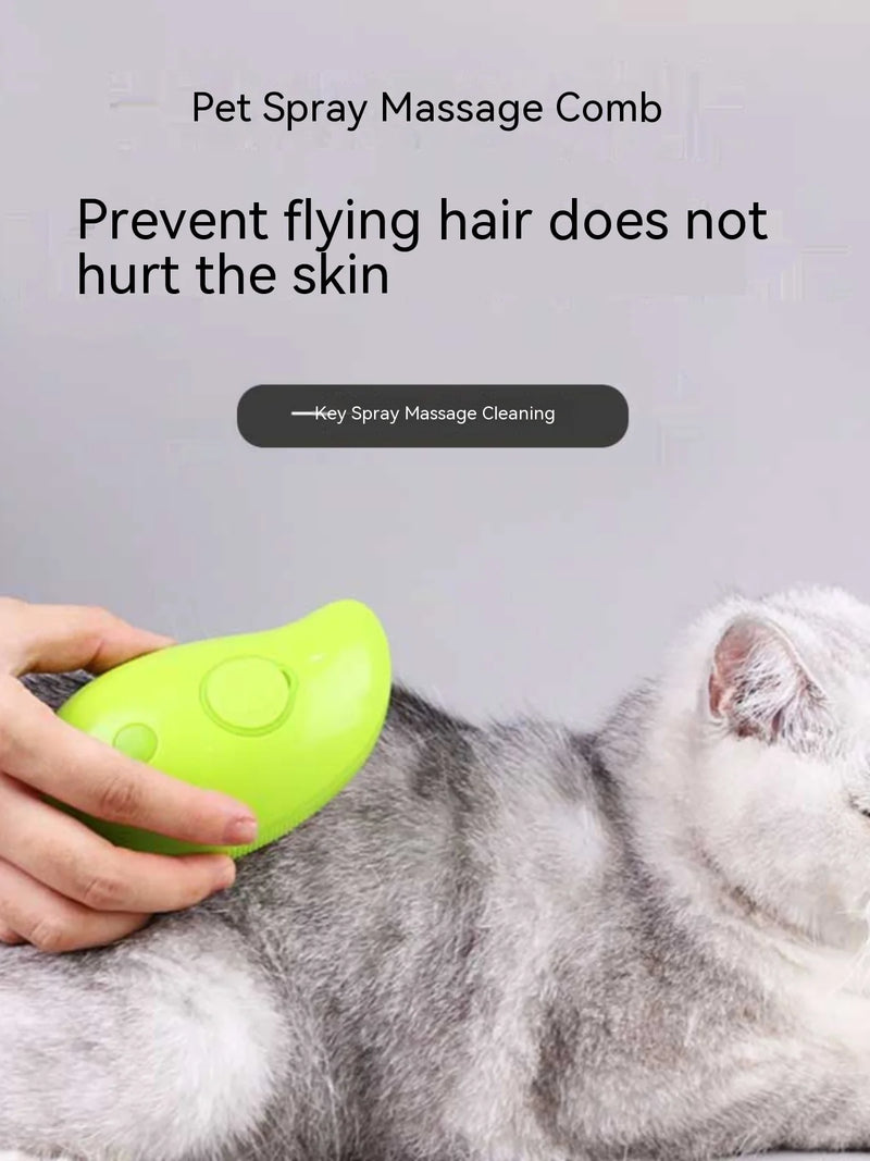 Pente massageador elétrico para gatos e cachorros, spray anti-voador, banho, carregamento usb, pente flutuante para remoção de pelos, cuidados com animais de estimação