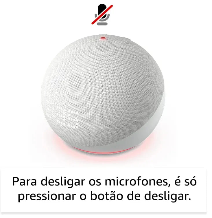 Amazon Echo Dot (5ª Geração) Smart Speaker Alexa com Relógio