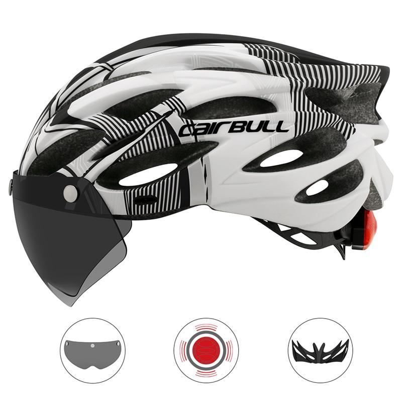 Capacete de Ciclismo Com LED e Viseira CAIRBULL - Max Protection