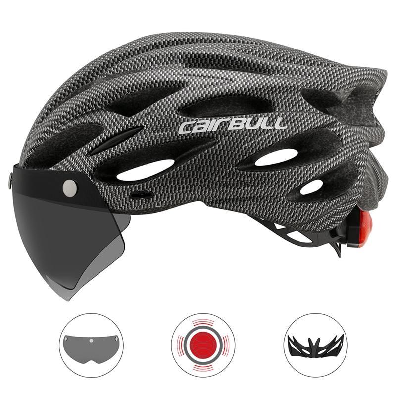 Capacete de Ciclismo Com LED e Viseira CAIRBULL - Max Protection