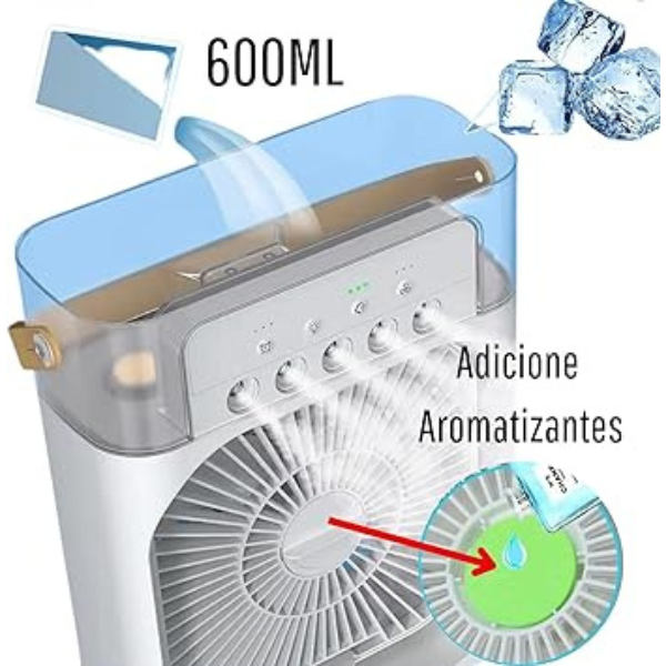 Ventilador Portátil de Mesa Mini Ar Condicionado Umidificad