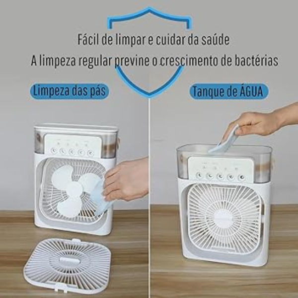 Ventilador Portátil de Mesa Mini Ar Condicionado Umidificad