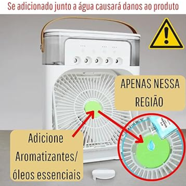 Ventilador Portátil de Mesa Mini Ar Condicionado Umidificad