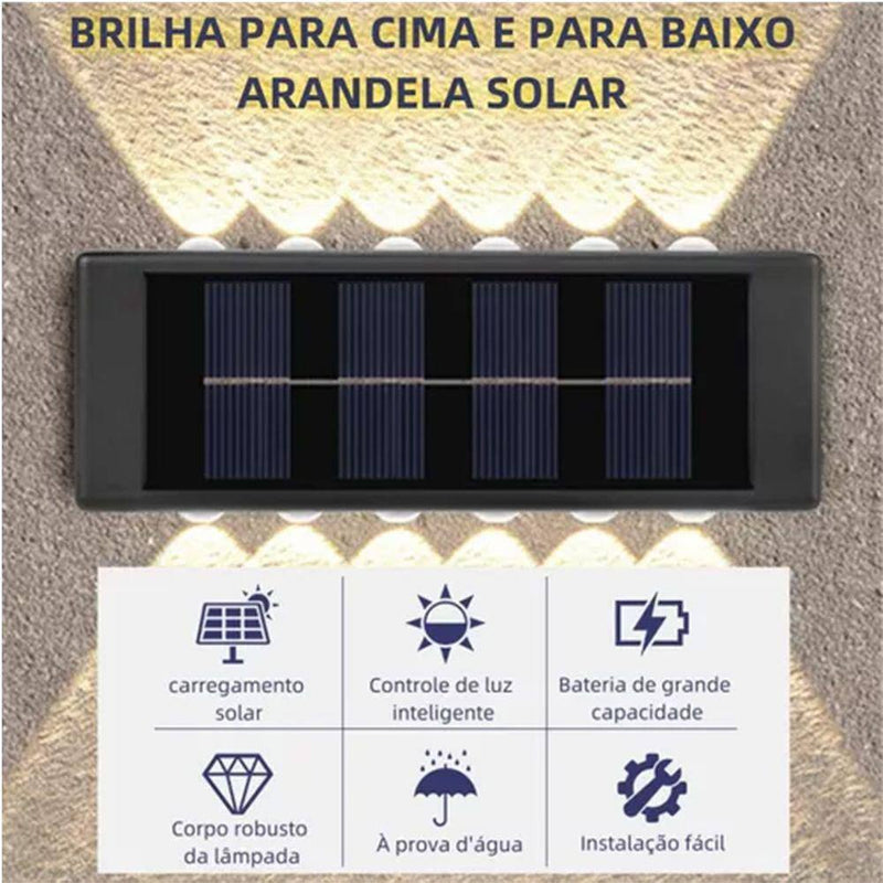 it com 4 Arandela solar 10 leds jardim escadas muros