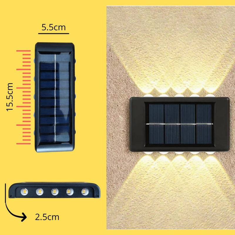 it com 4 Arandela solar 10 leds jardim escadas muros