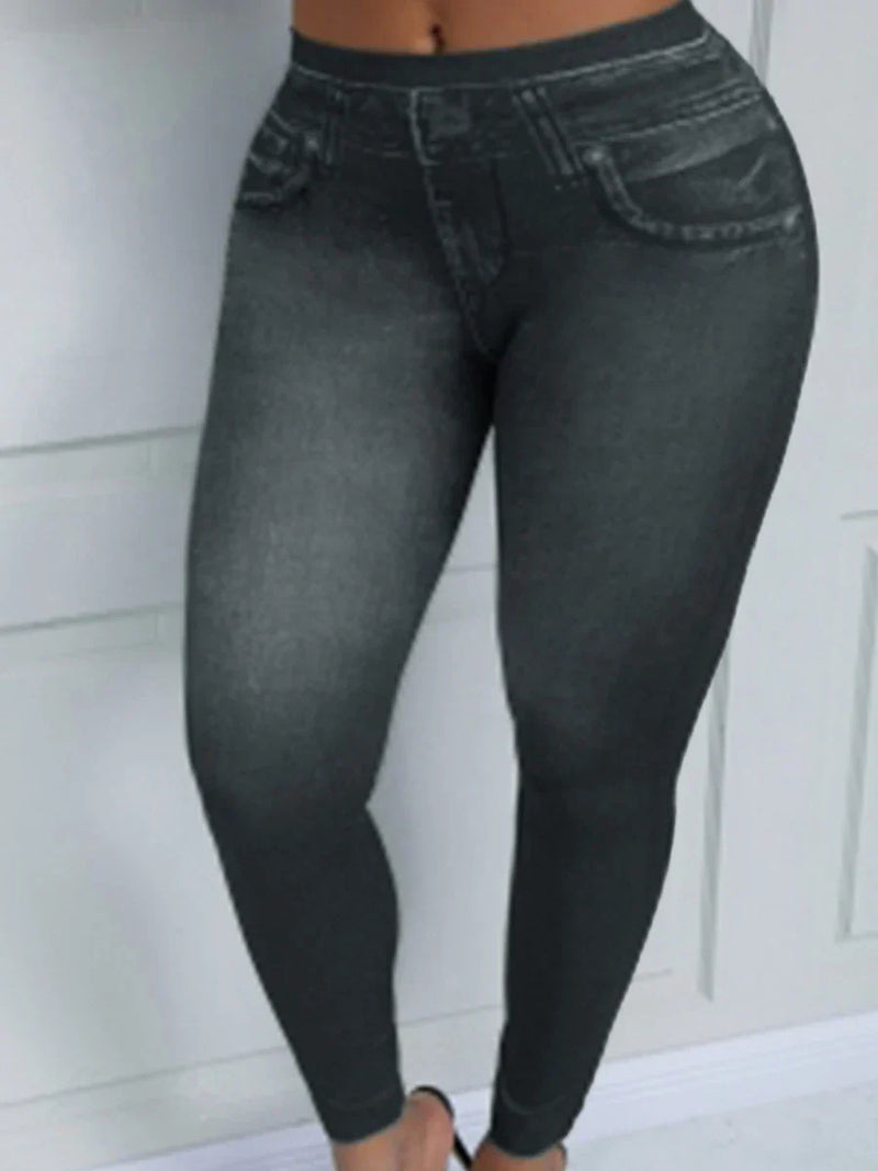 Calça LipoJeans: Leggings Skinny de Denim Feminino: Conforto Casual e Elegância em uma Peça com Estilo